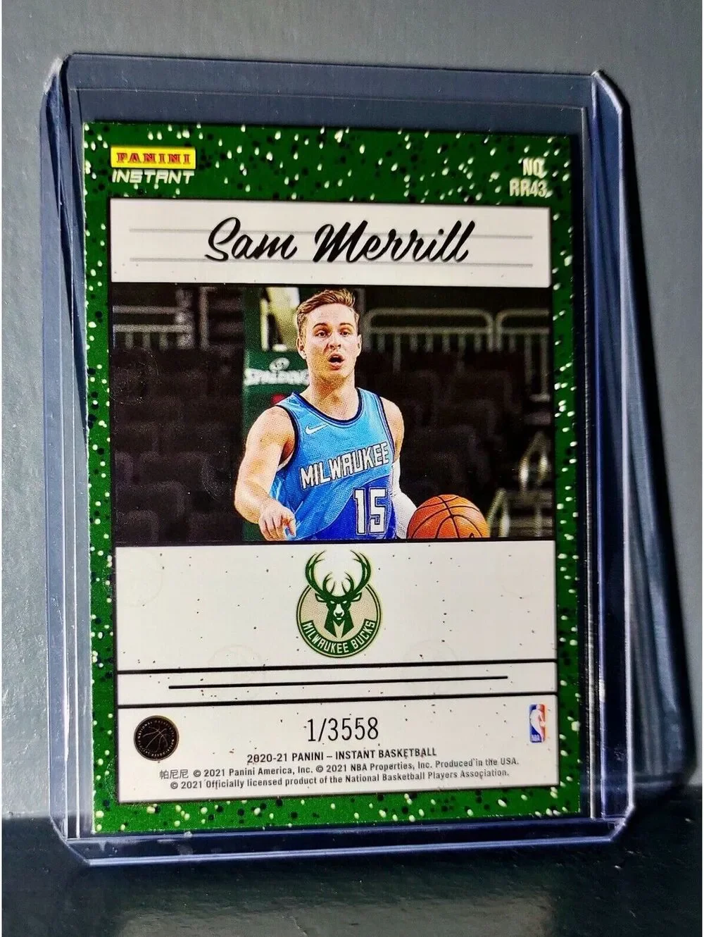 Sam Merrill 2020-2021 Panini NBA Instant #43 Rated Rookie Retro Card 1/3558
